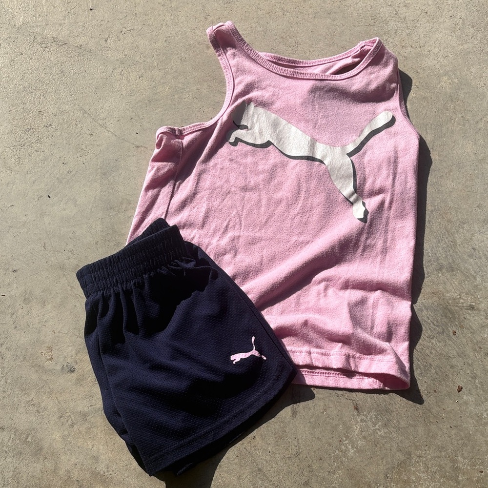 Puma Kids Matching Set in Pink and Black